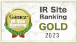 Gomez 2023 IR Site Ranking Gold Award