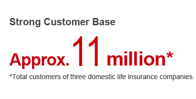 Strong Customer Base Approx. 11 million *Total customers of three domestic life insurance companies