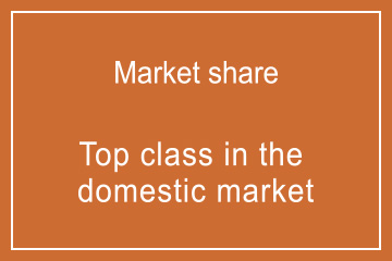 Market share Top class in the domestic market