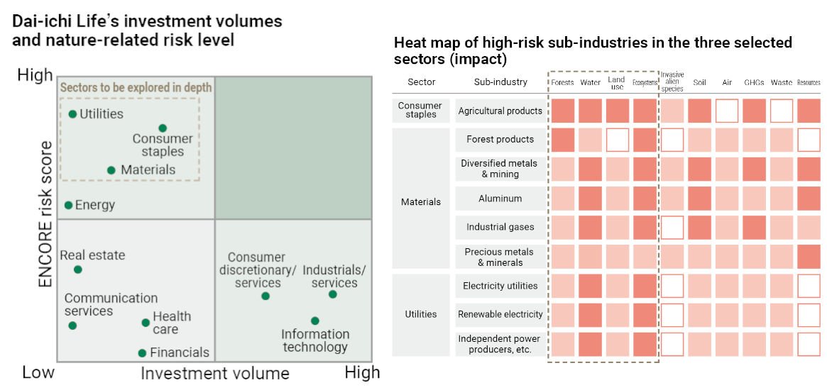 Examples of major risks and opportunities in the three selected sectors