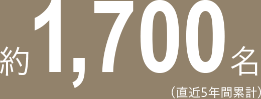 約1,700名（直近5年間累計）