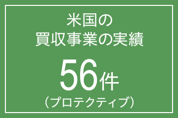 米国の買収事業の実績 56件（プロテクティブ）